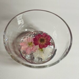 Glass Trinket with Resin and Floral Design